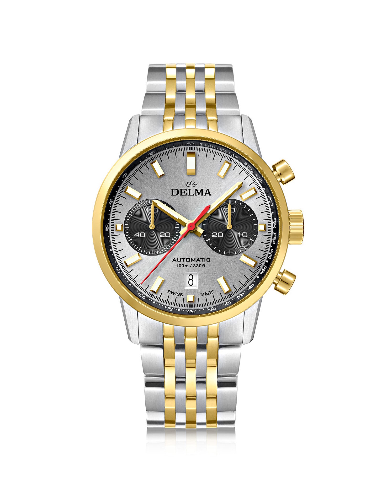 DELMA Continental Automatic two tone watch with silver dial