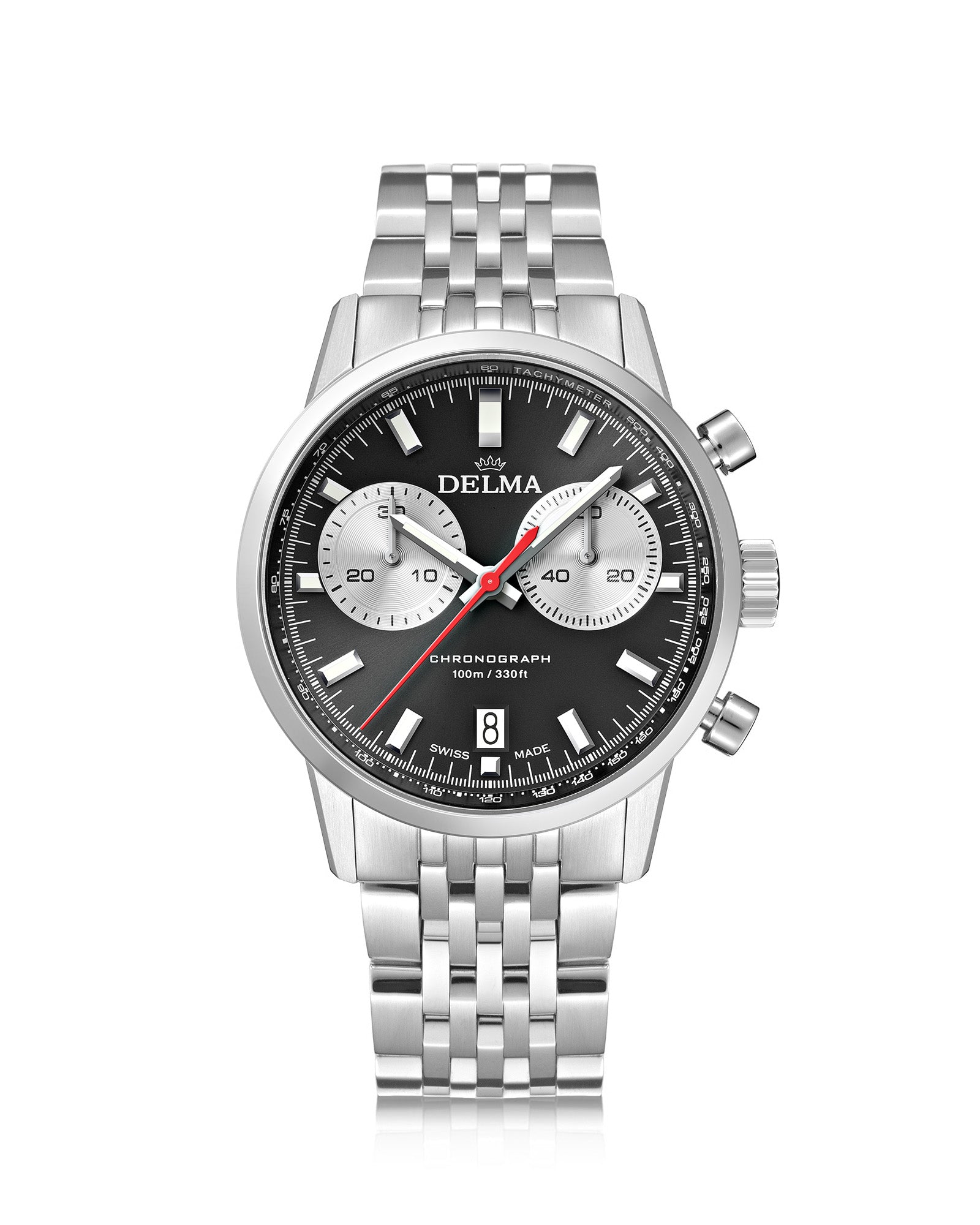 DELMA Continental stainless steel watch with black dial