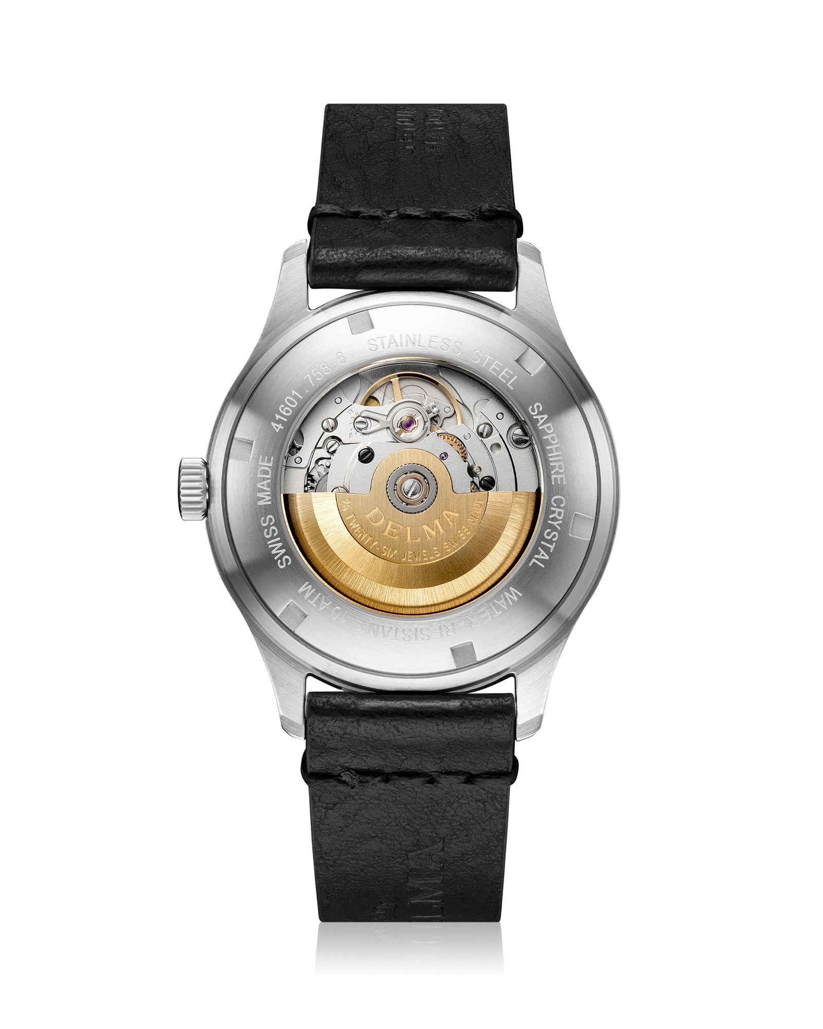 DELMA Commander 40 mm stainless steel watch case back