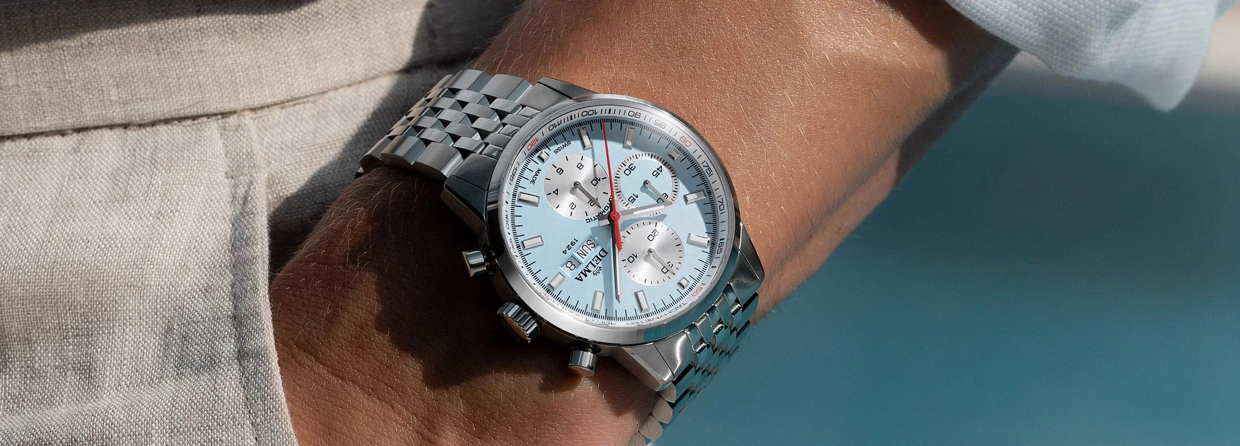 Delma Continental ice blue dial stainless steel bracelet