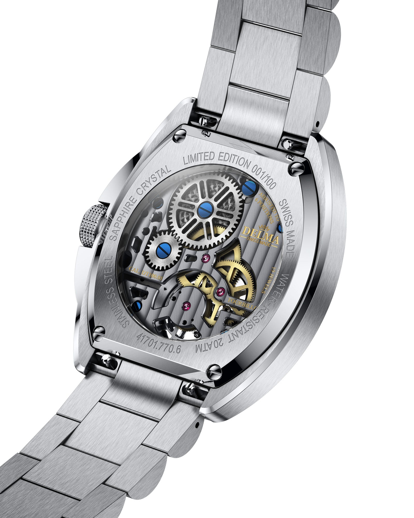 DELMA 1924 Tourbillon stainless steel watch case back