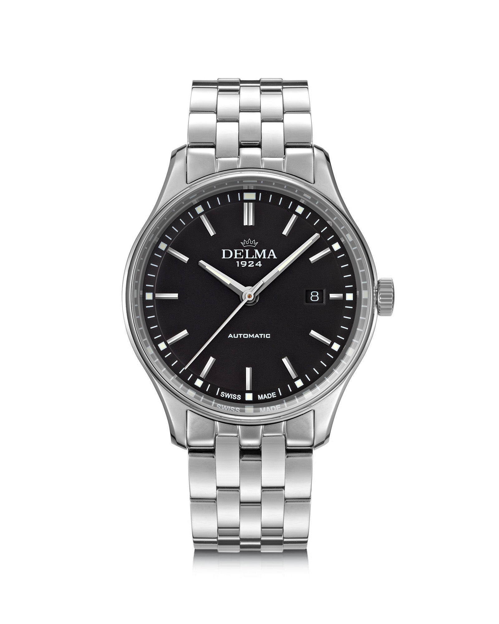 DELMA Classic stainless steel watch with black dial