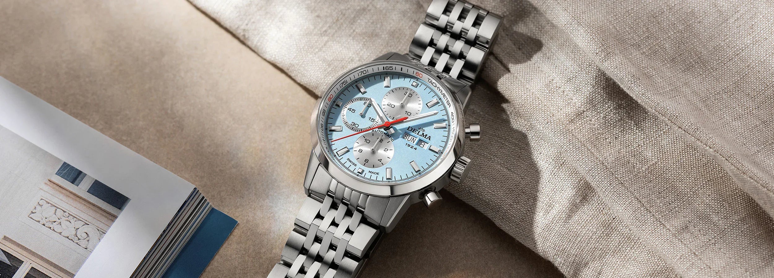 Delma Continental ice blue dial stainless steel bracelet