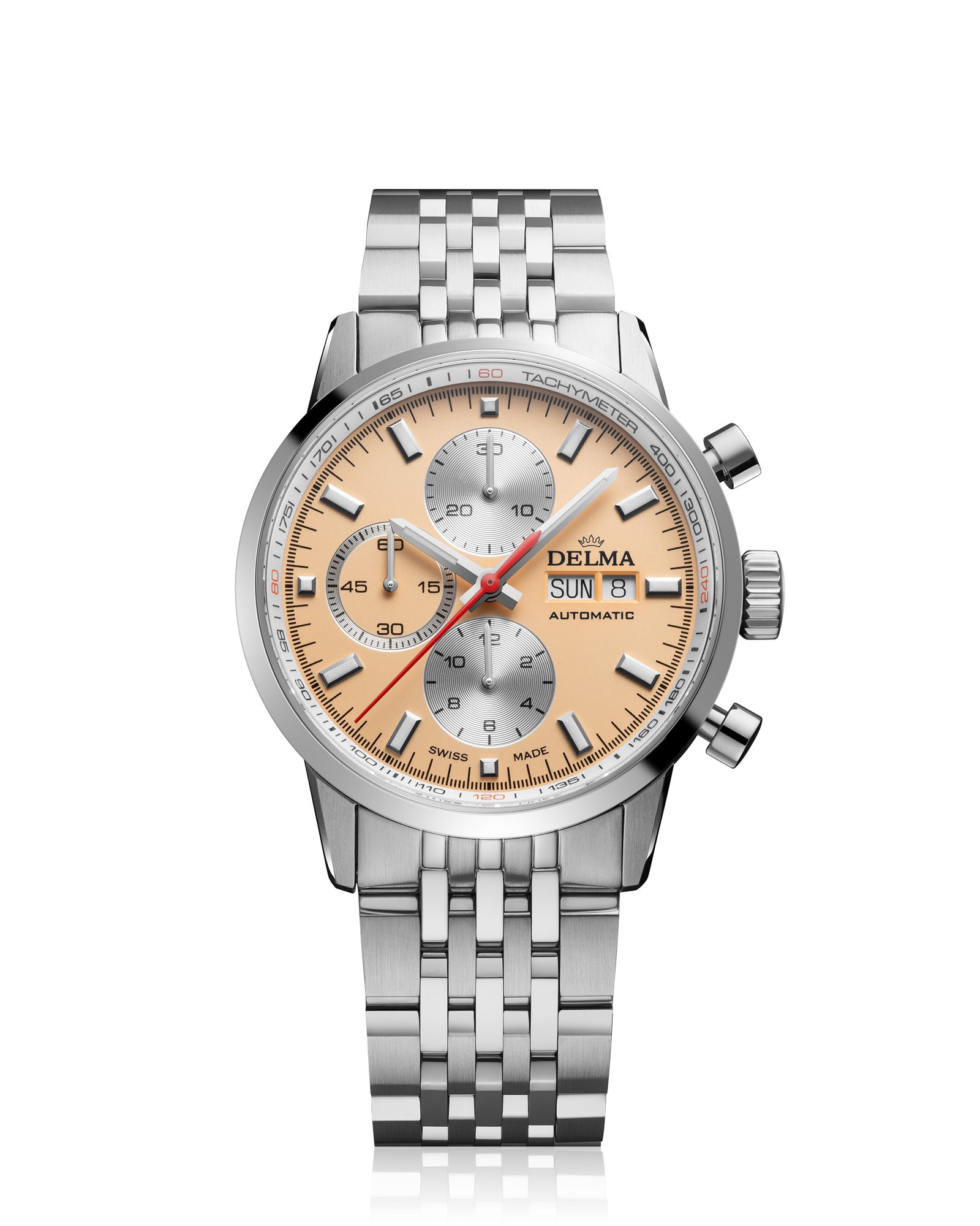 DELMA Continental Automatic stainless steel watch with salmon dial