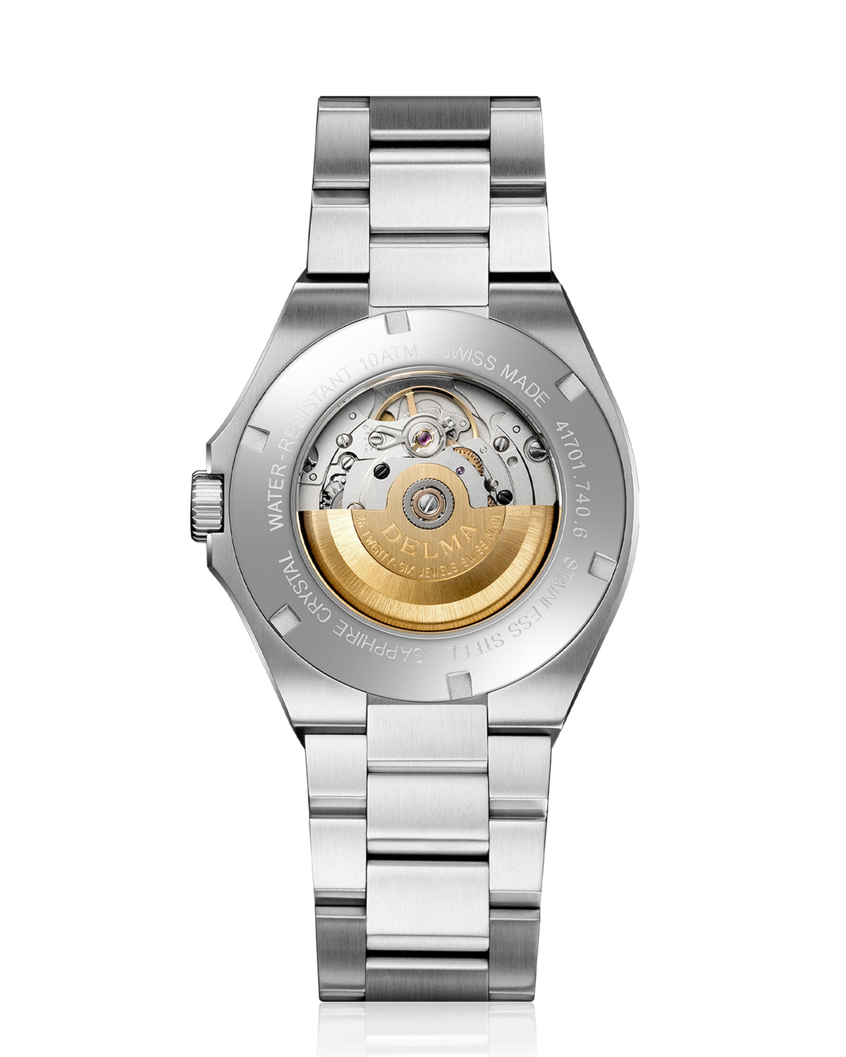 DELMA Midland Automatic 40 mm stainless steel watch case back