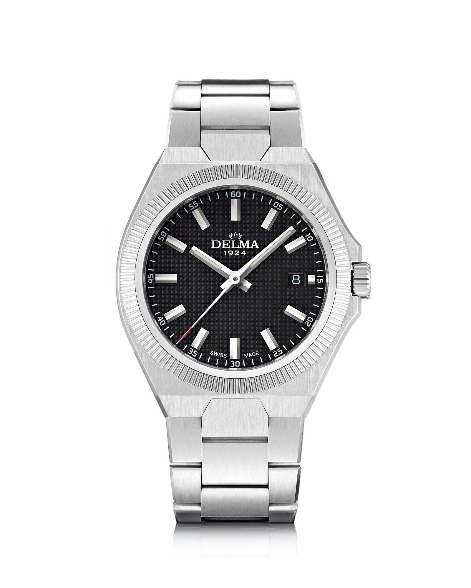 DELMA Midland 40 mm stainless steel watch with black dial