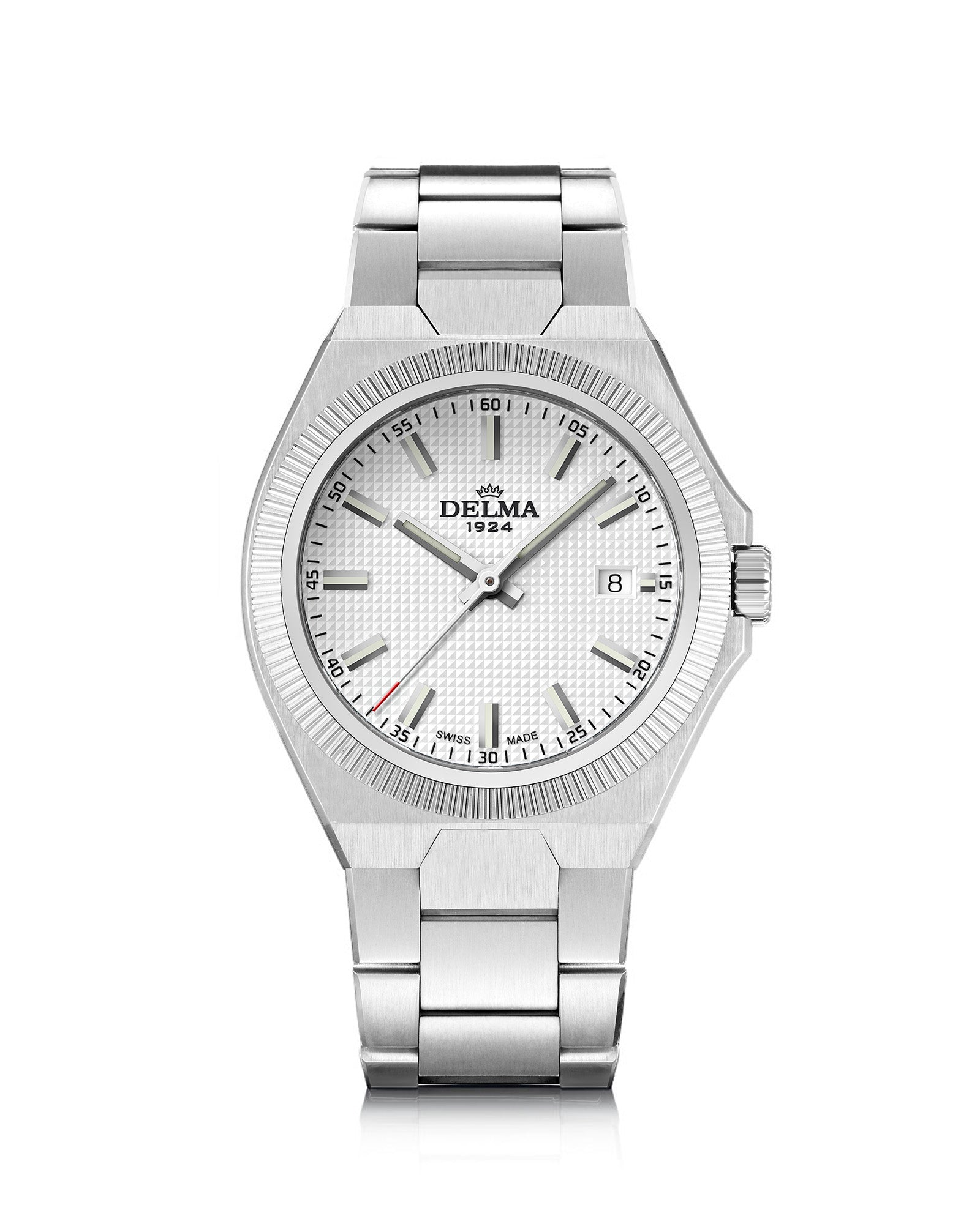 DELMA Midland 40 mm stainless steel watch with silver dial