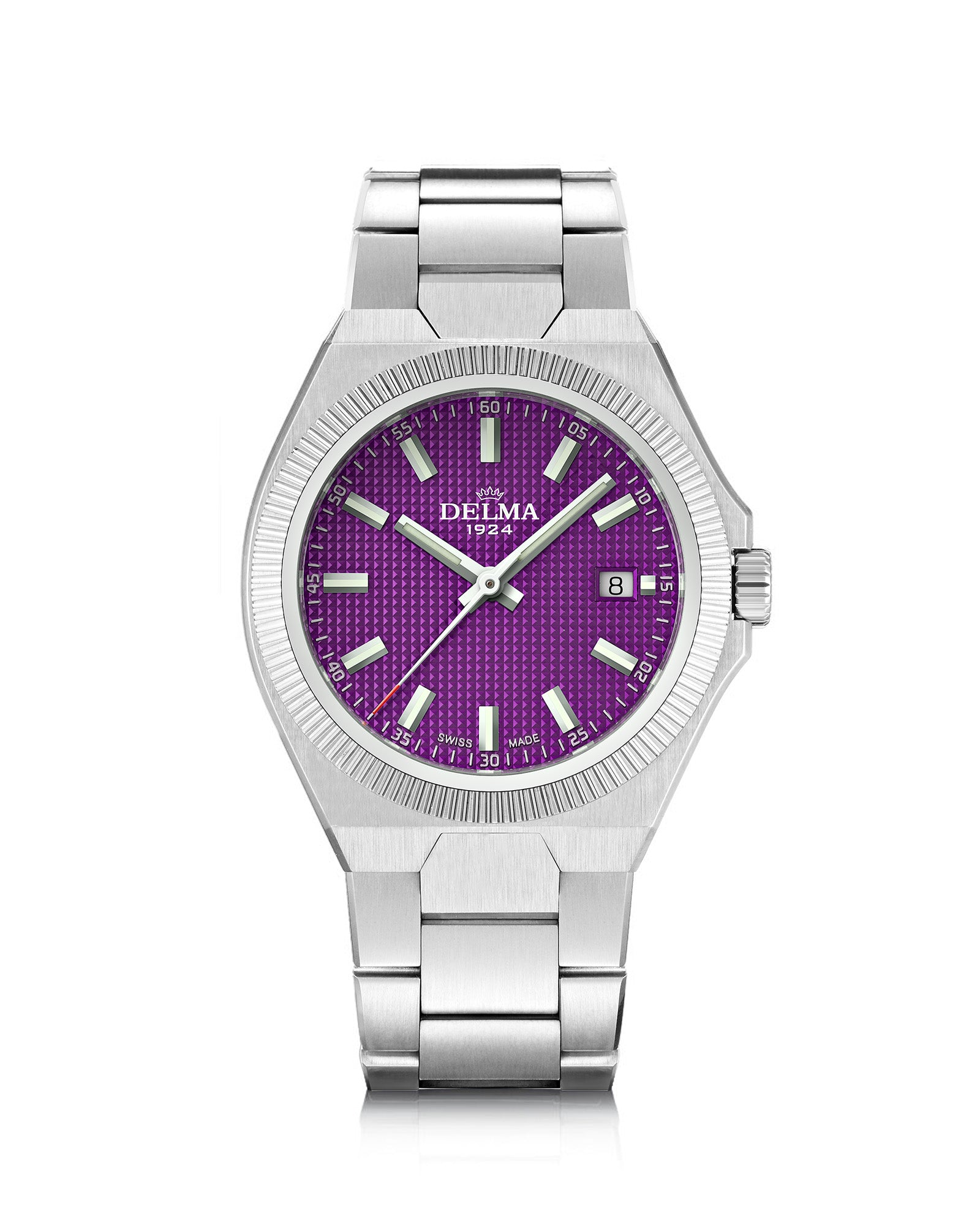DELMA Midland 40 mm stainless steel watch with purple dial