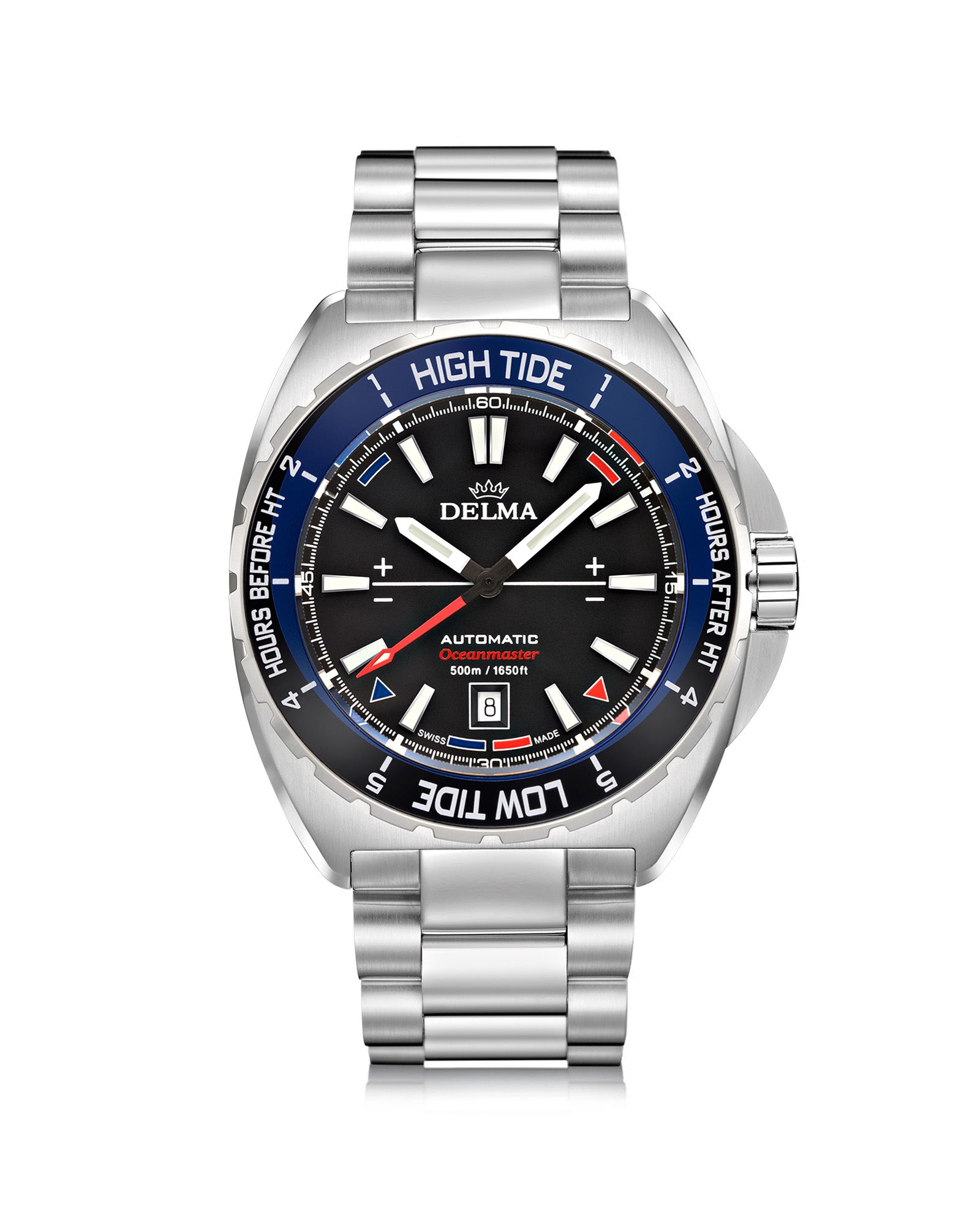 DELMA Oceanmaster Tide Automatic stainless steel watch with black dial