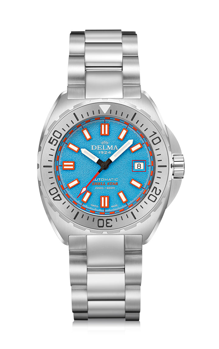 Delma Shell Star 41mm automatic blue dial stainless steel bracelet