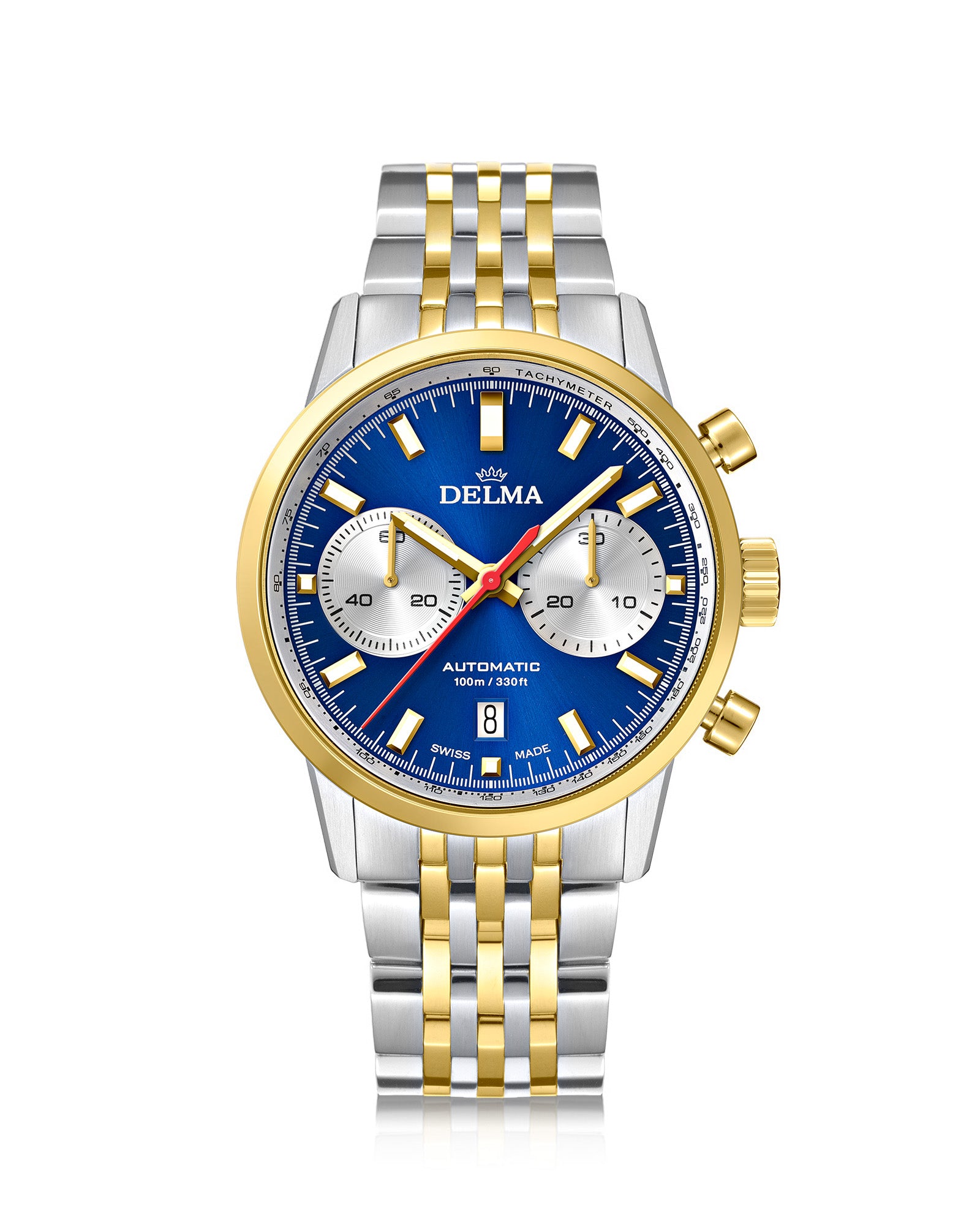 DELMA Continental Automatic two tone watch with blue dial