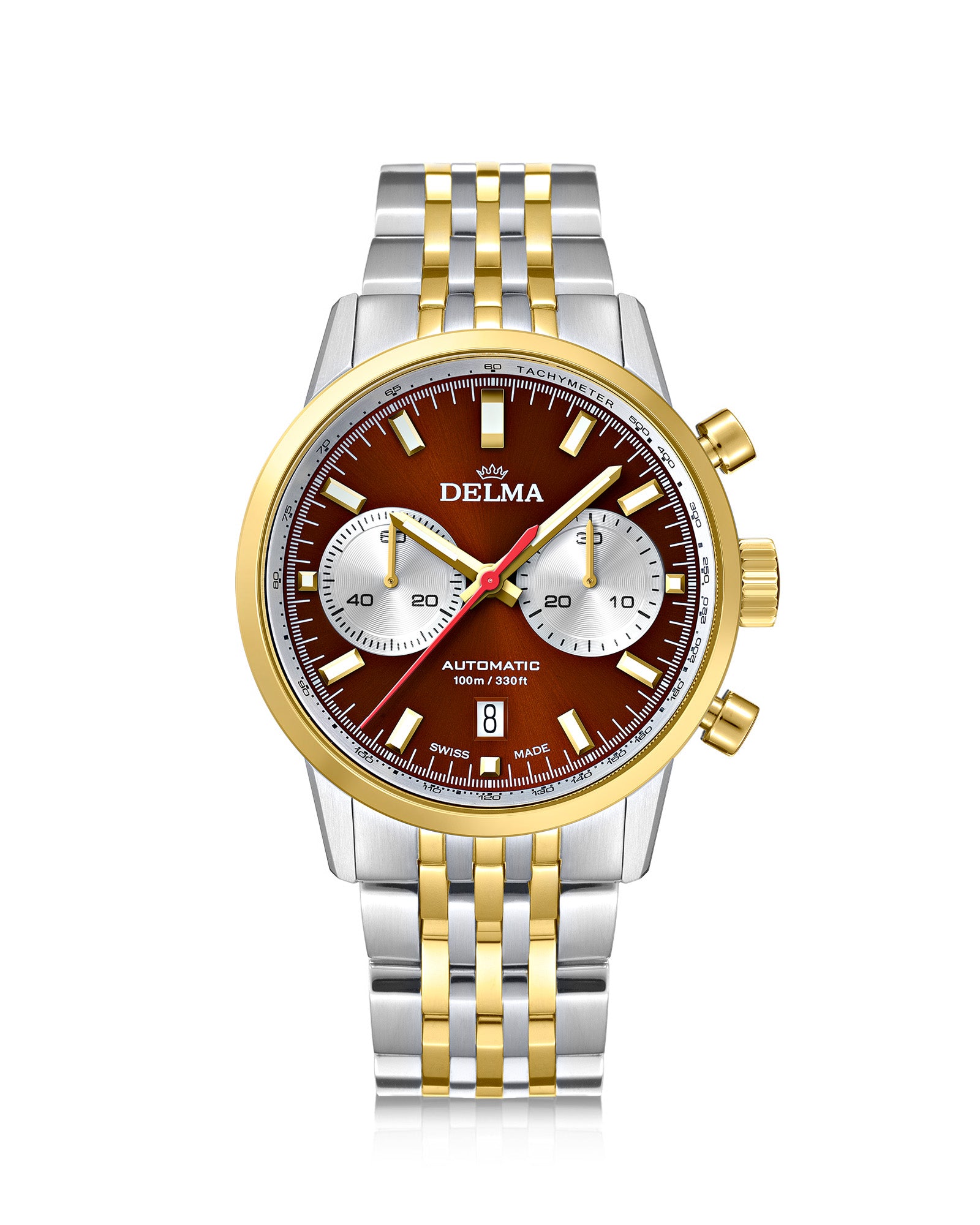DELMA Continental Automatic two tone watch with brown dial