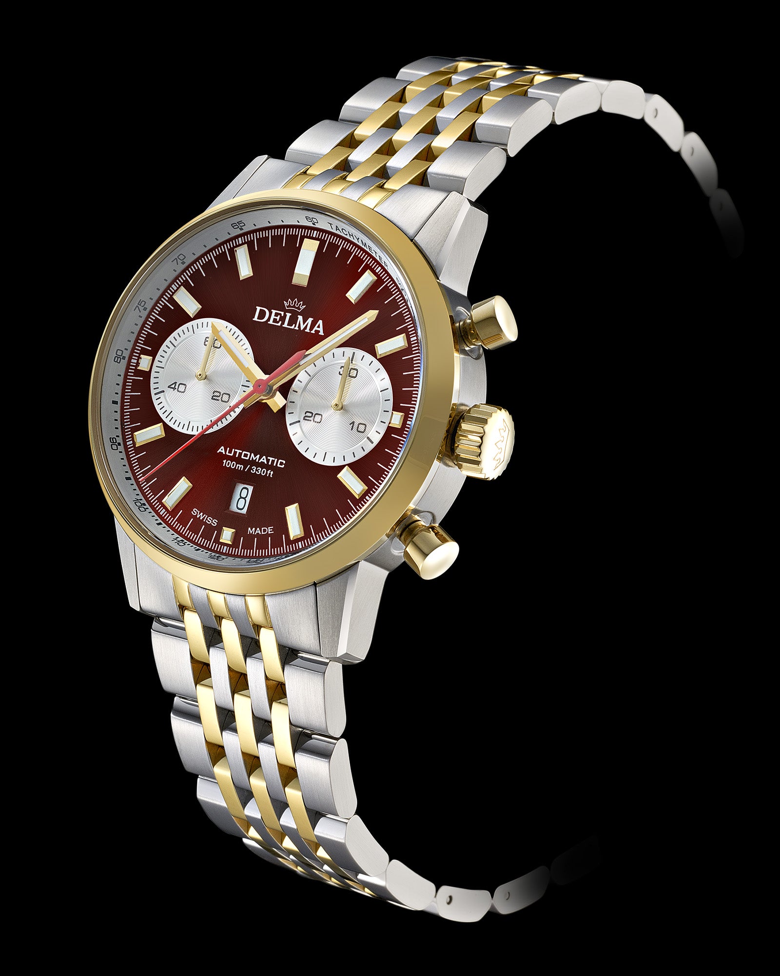 DELMA Continental two tone watch with brown dial side