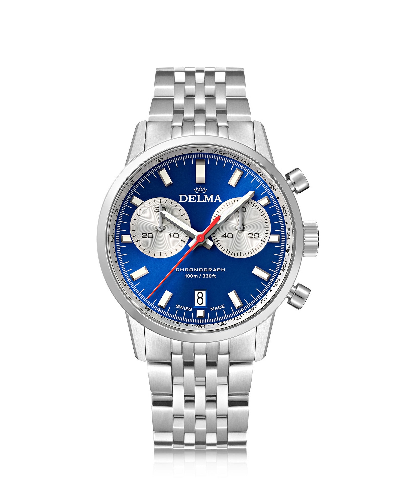 DELMA Continental stainless steel watch with blue dial
