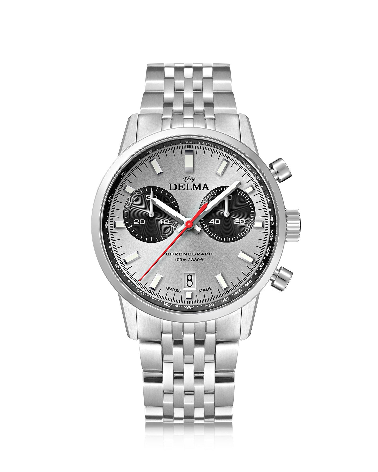 DELMA Continental stainless steel watch with silver dial