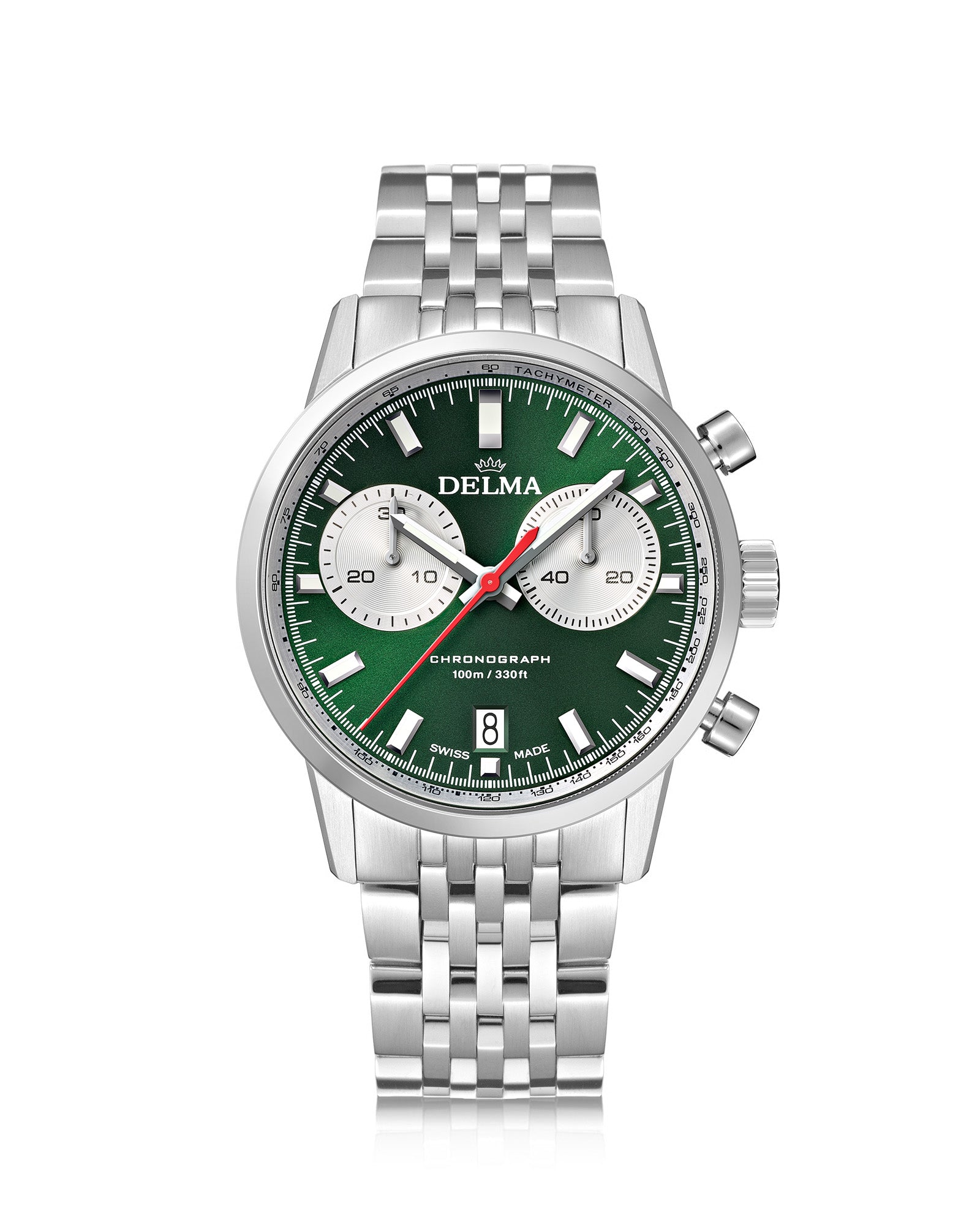 DELMA Continental stainless steel watch with green dial