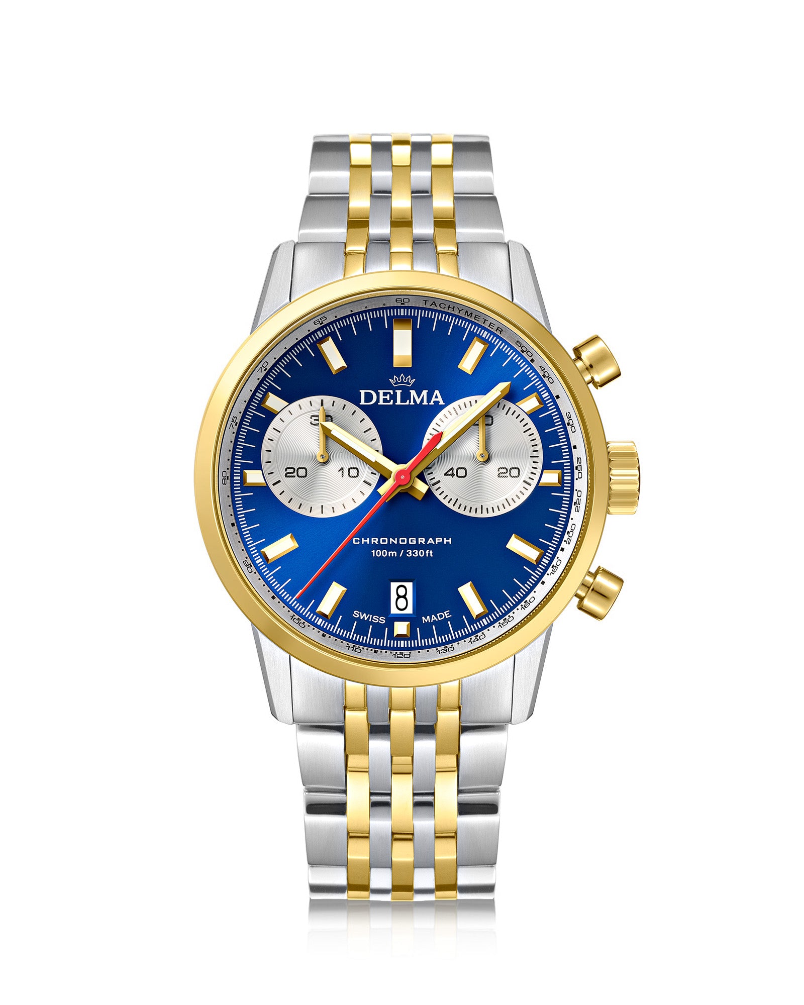 DELMA Continental two tone watch with blue dial