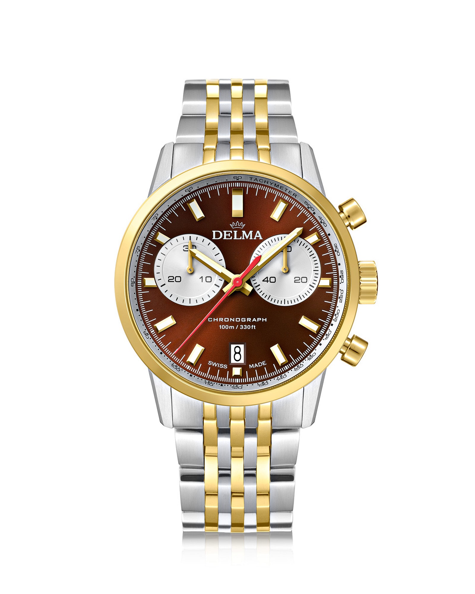 DELMA Continental two tone watch with brown dial