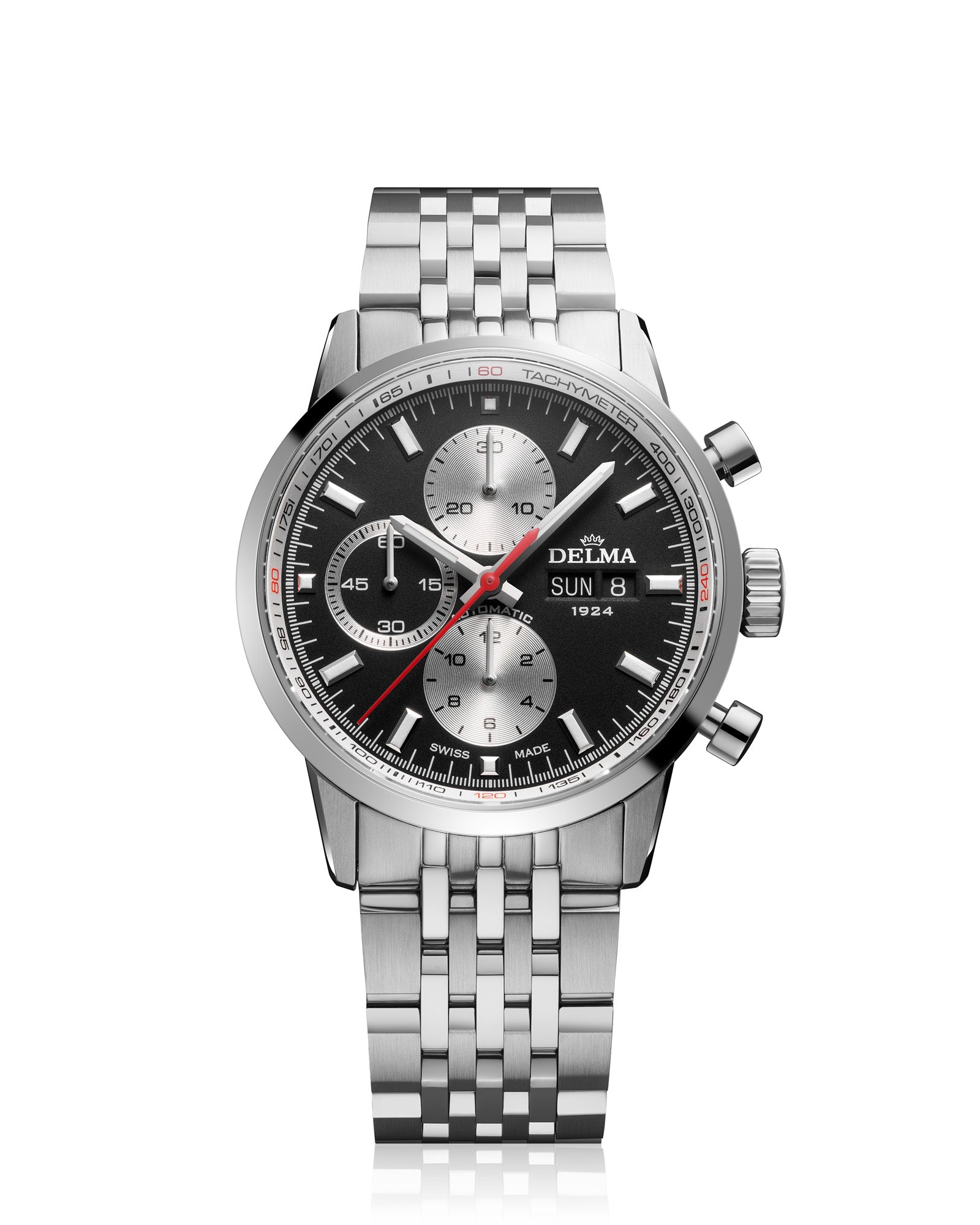 DELMA Continental Automatic stainless steel watch with black dial