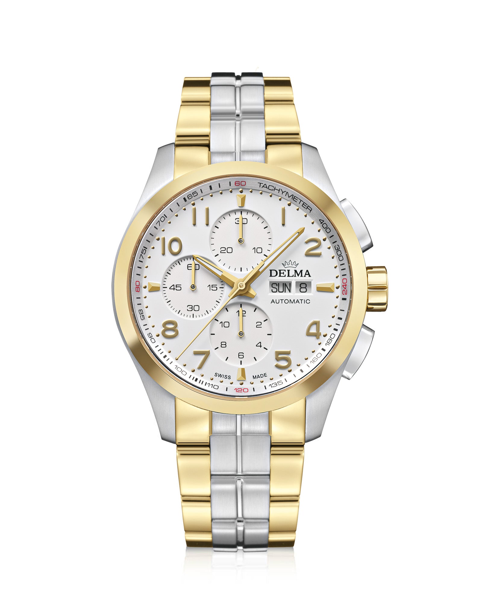 DELMA Klondike Classic two tone watch with white dial