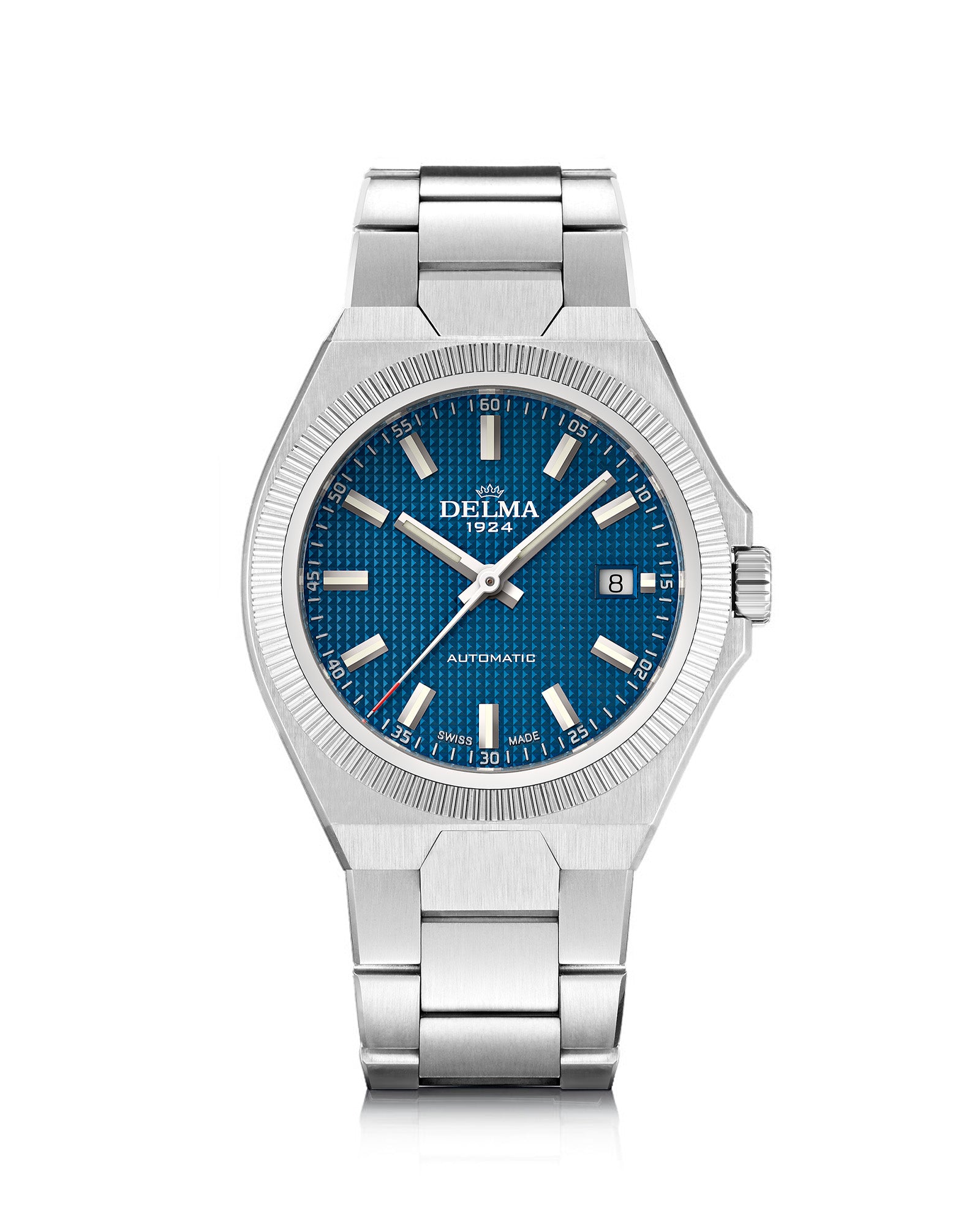 DELMA Midland Automatic 40 mm stainless steel watch with blue dial