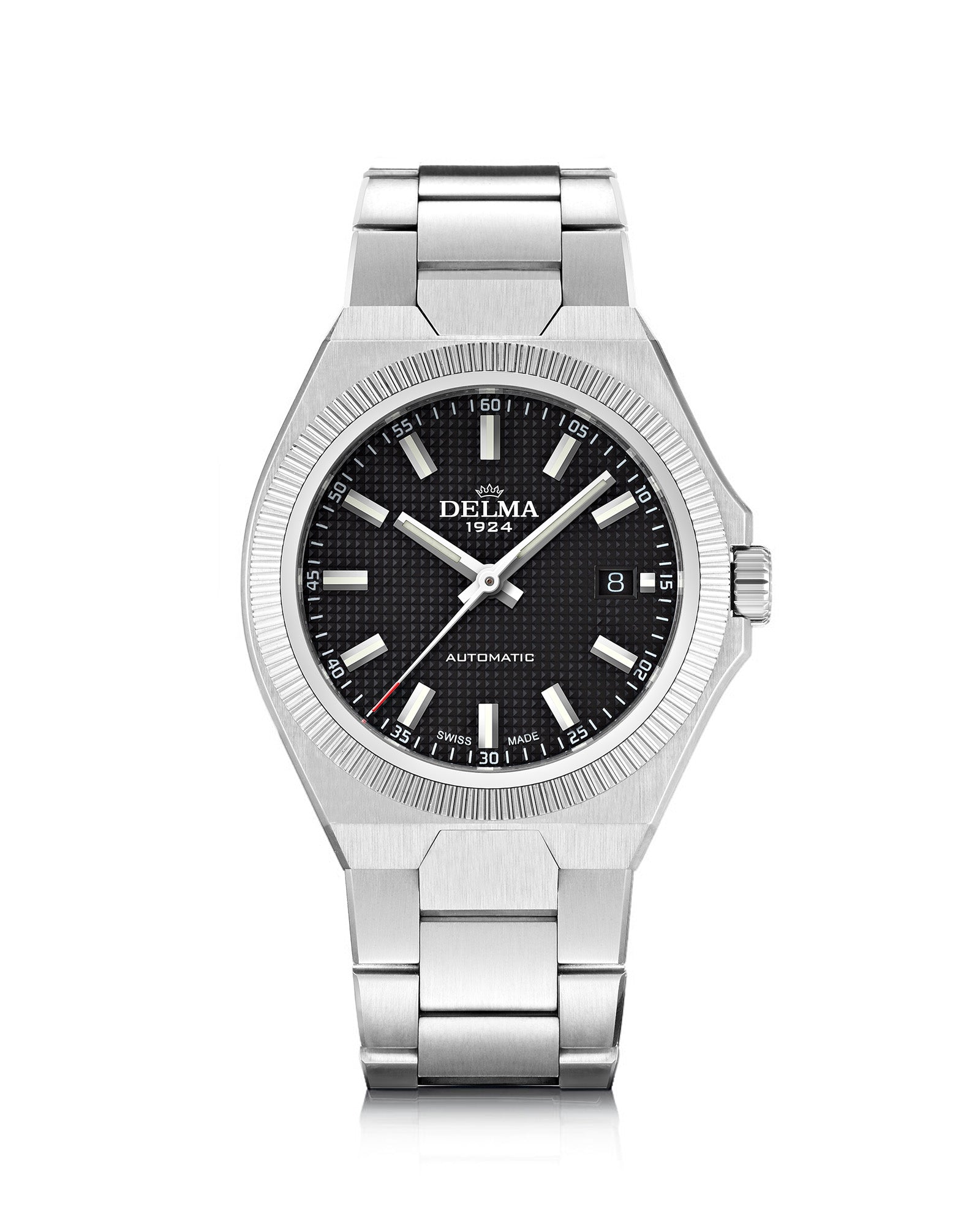 DELMA Midland Automatic 40 mm stainless steel watch with black dial