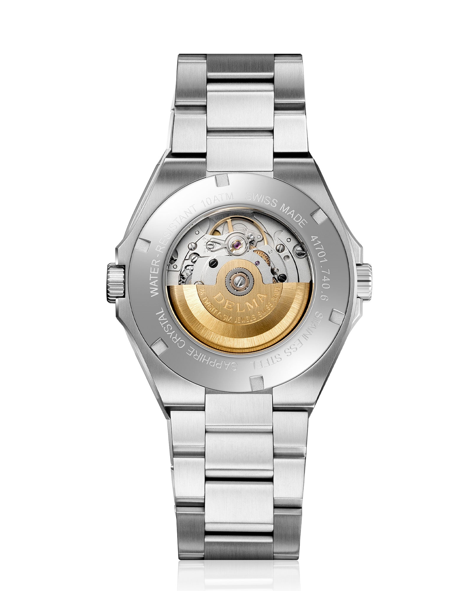 DELMA Midland Automatic 40 mm stainless steel watch case back