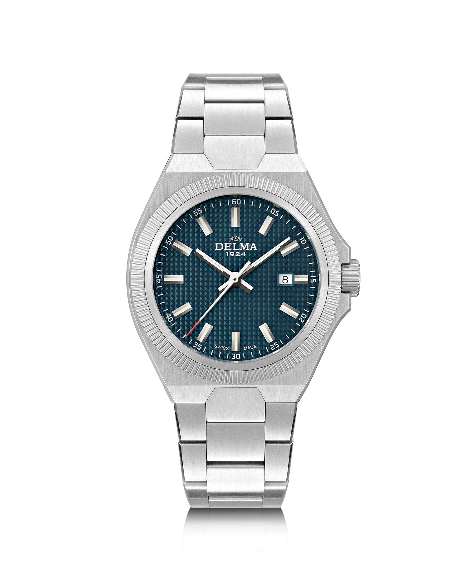 DELMA Midland 34 mm stainless steel watch with teal dial 