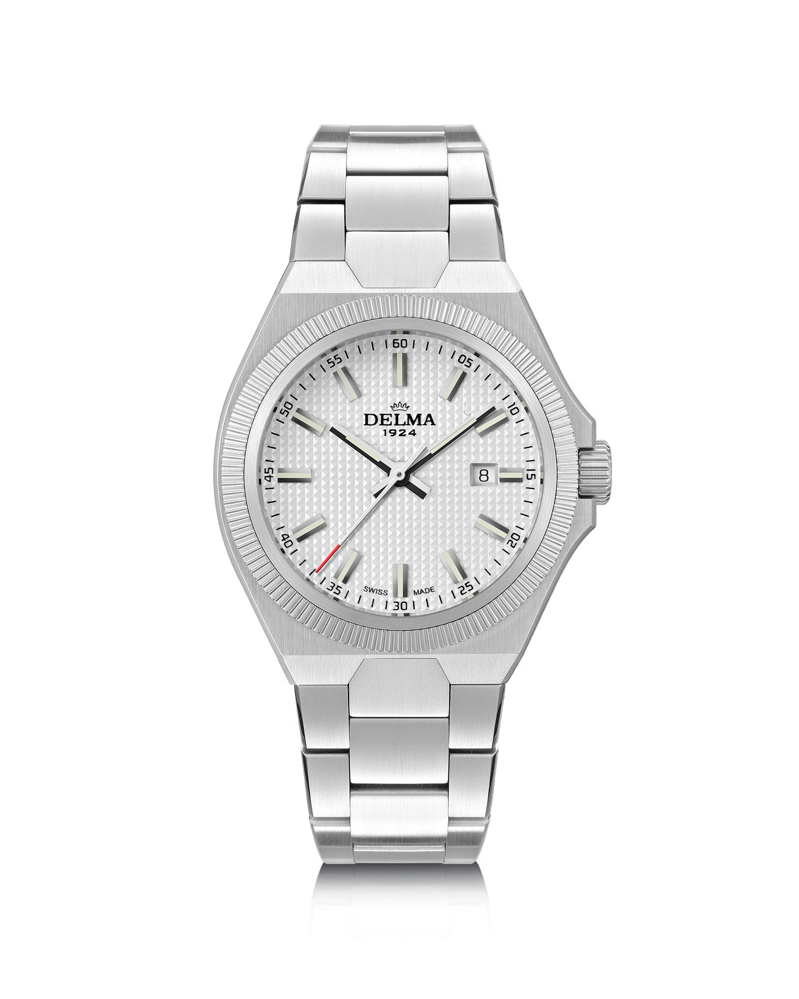 DELMA Midland 34 mm stainless steel watch with silver dial 