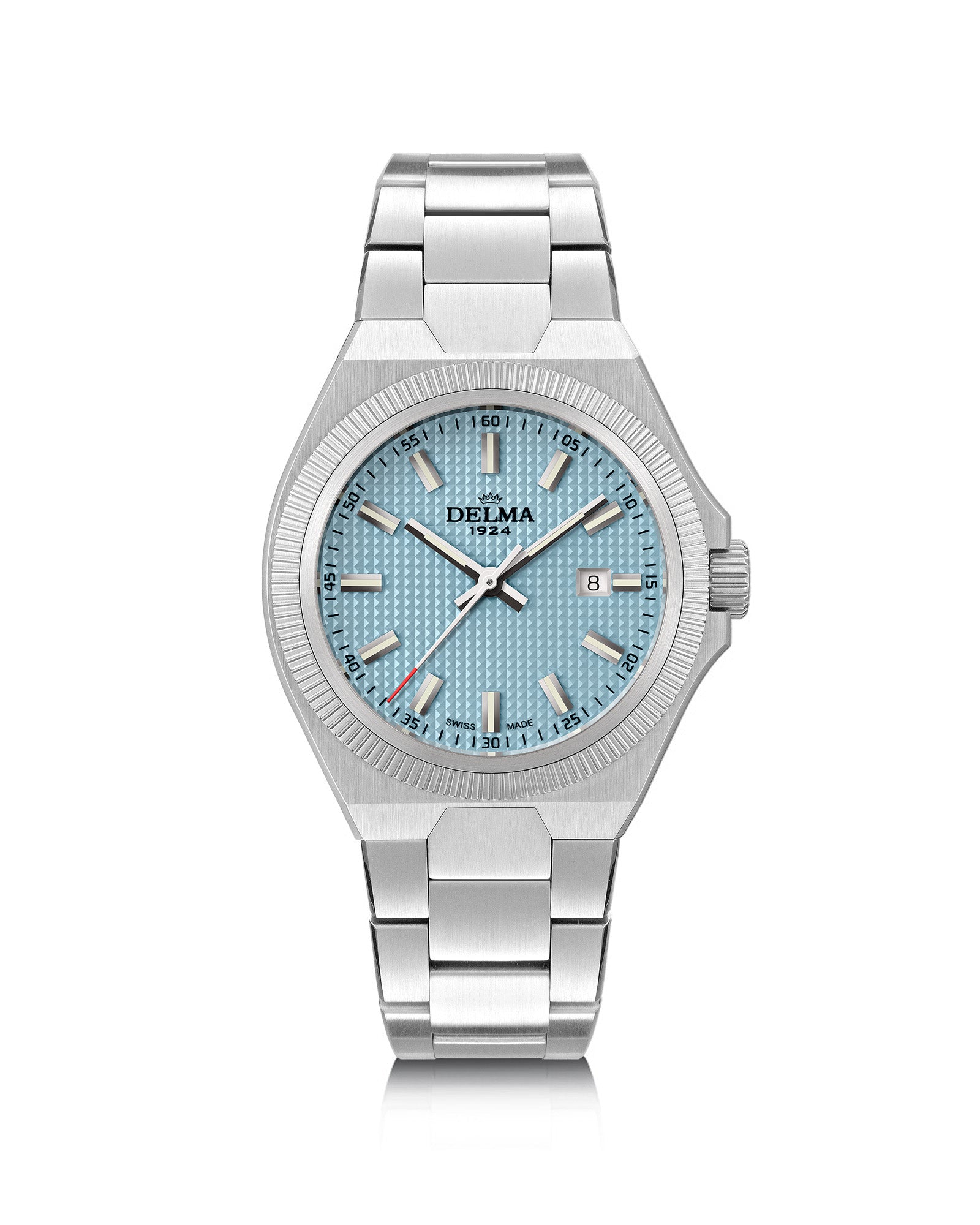 DELMA Midland 34 mm stainless steel watch with light blue dial 
