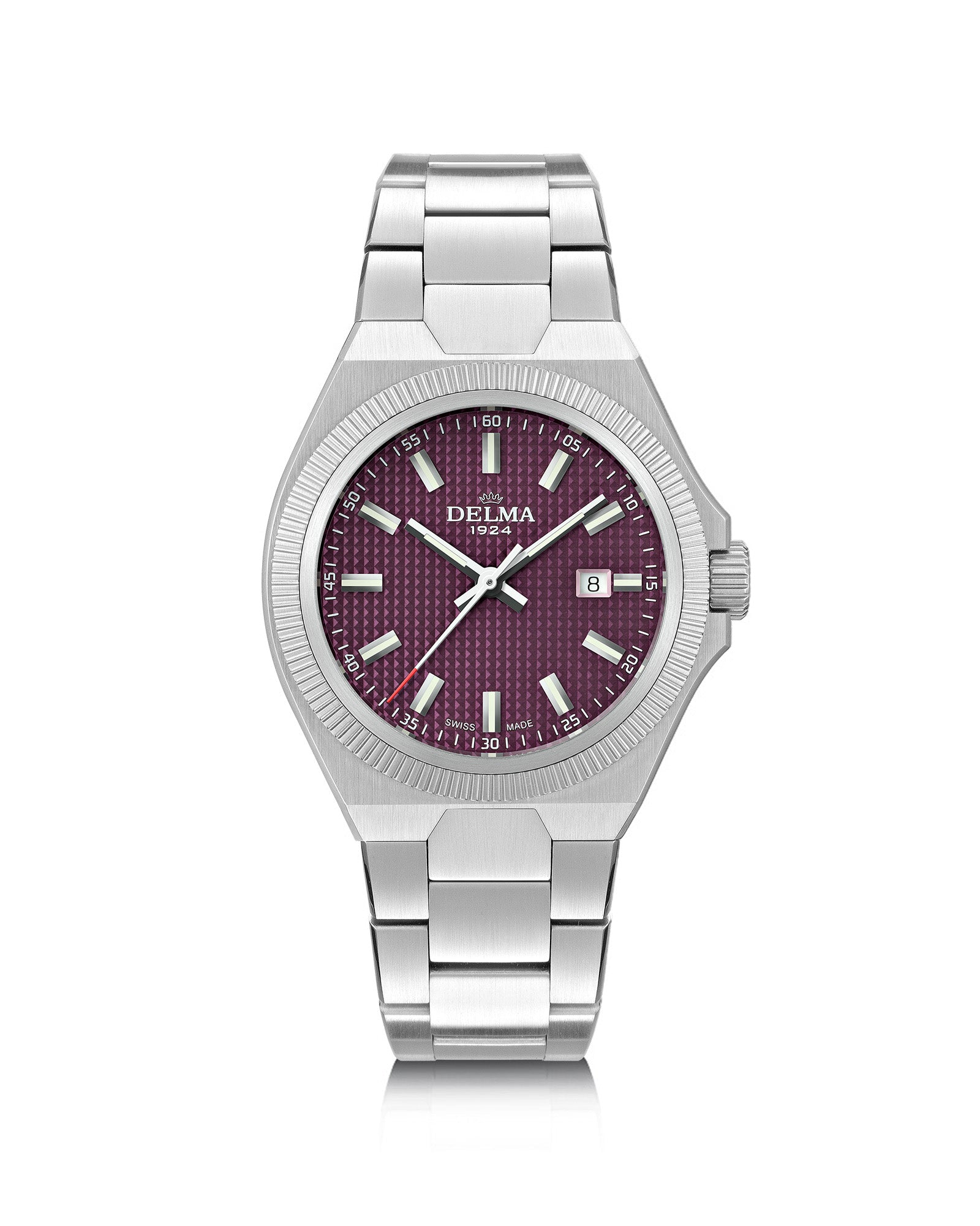DELMA Midland 34 mm stainless steel watch with purple dial 
