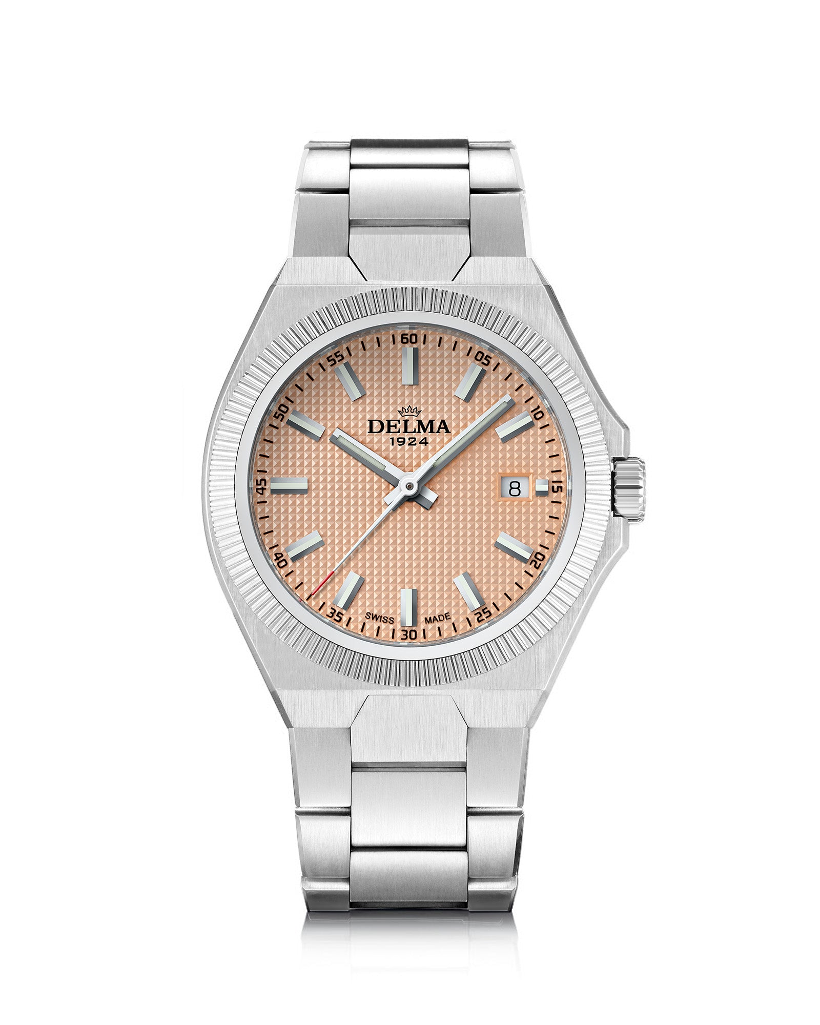 DELMA Midland 40 mm stainless steel watch with salmon dial