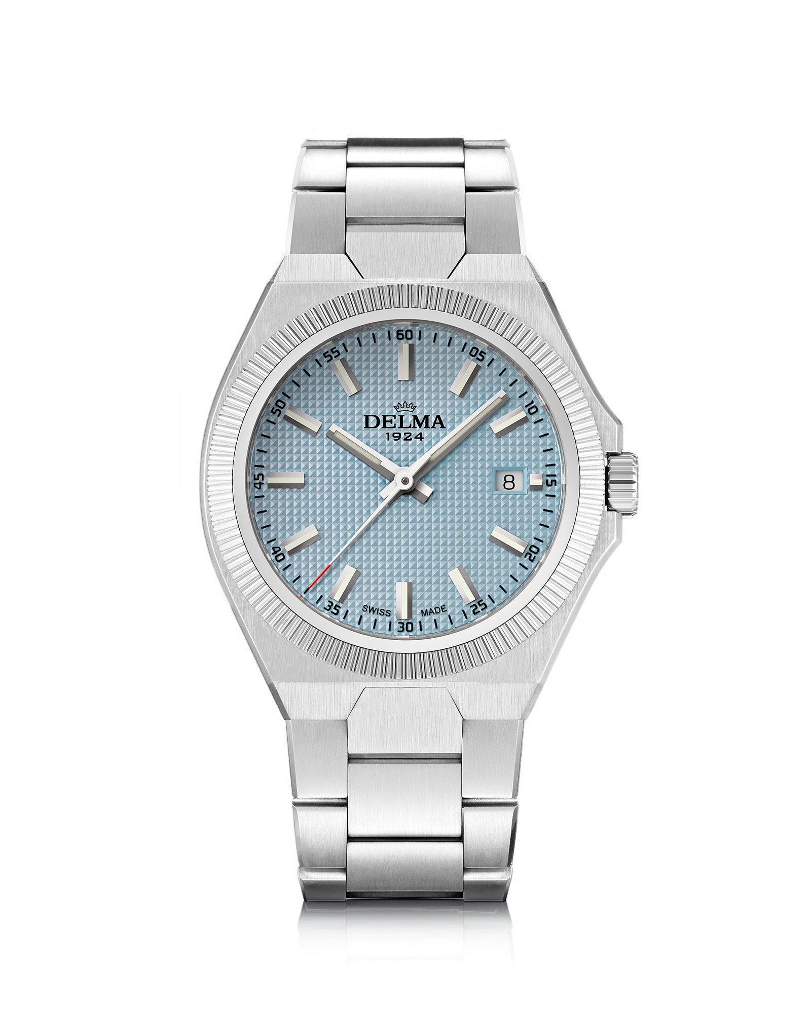 DELMA Midland 40 mm stainless steel watch with light blue dial