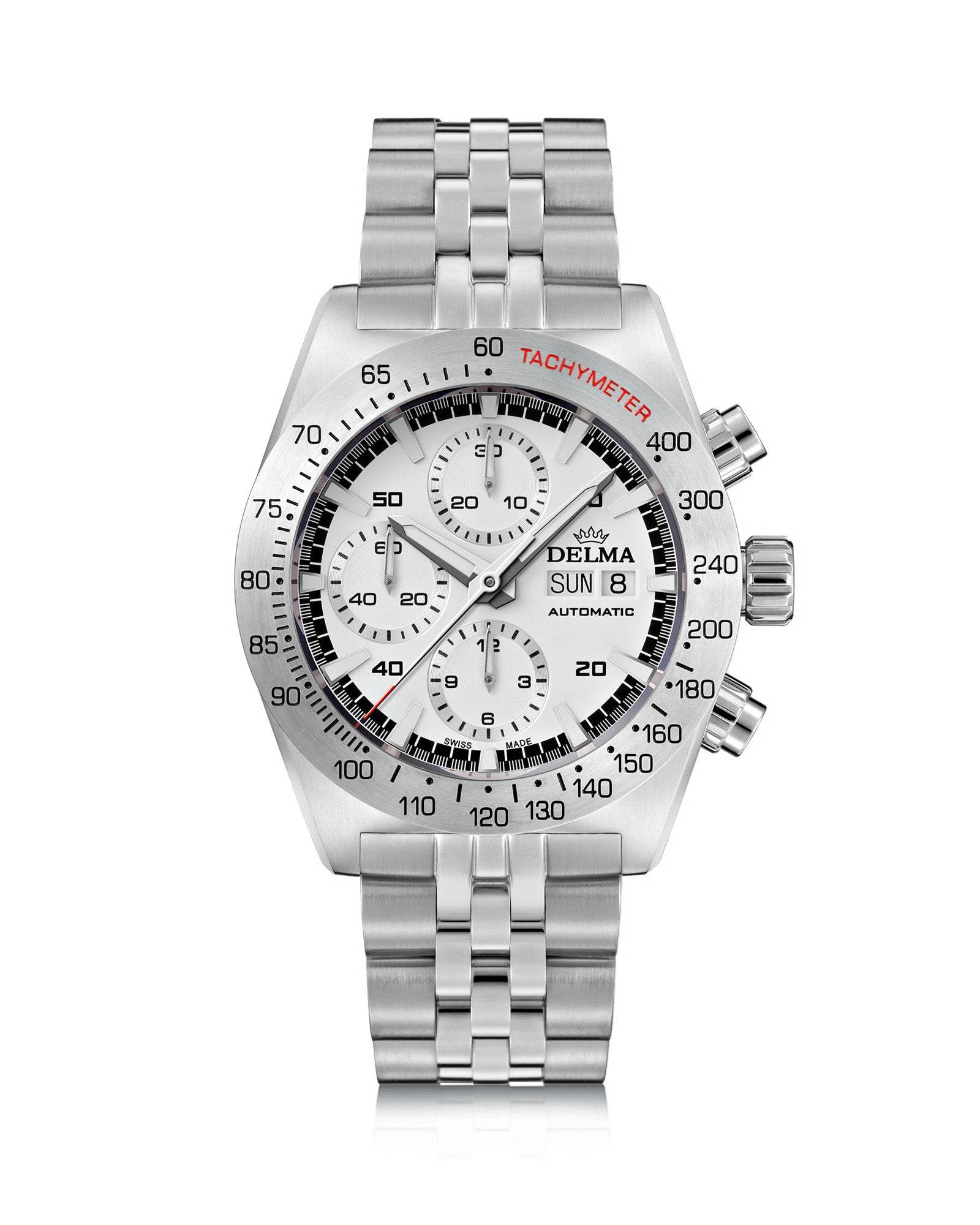 DELMA Montego stainless steel watch with white dial 