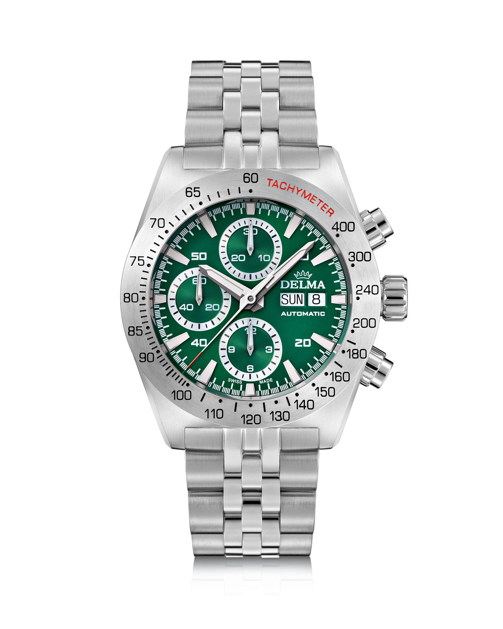 DELMA Montego stainless steel watch with green dial 