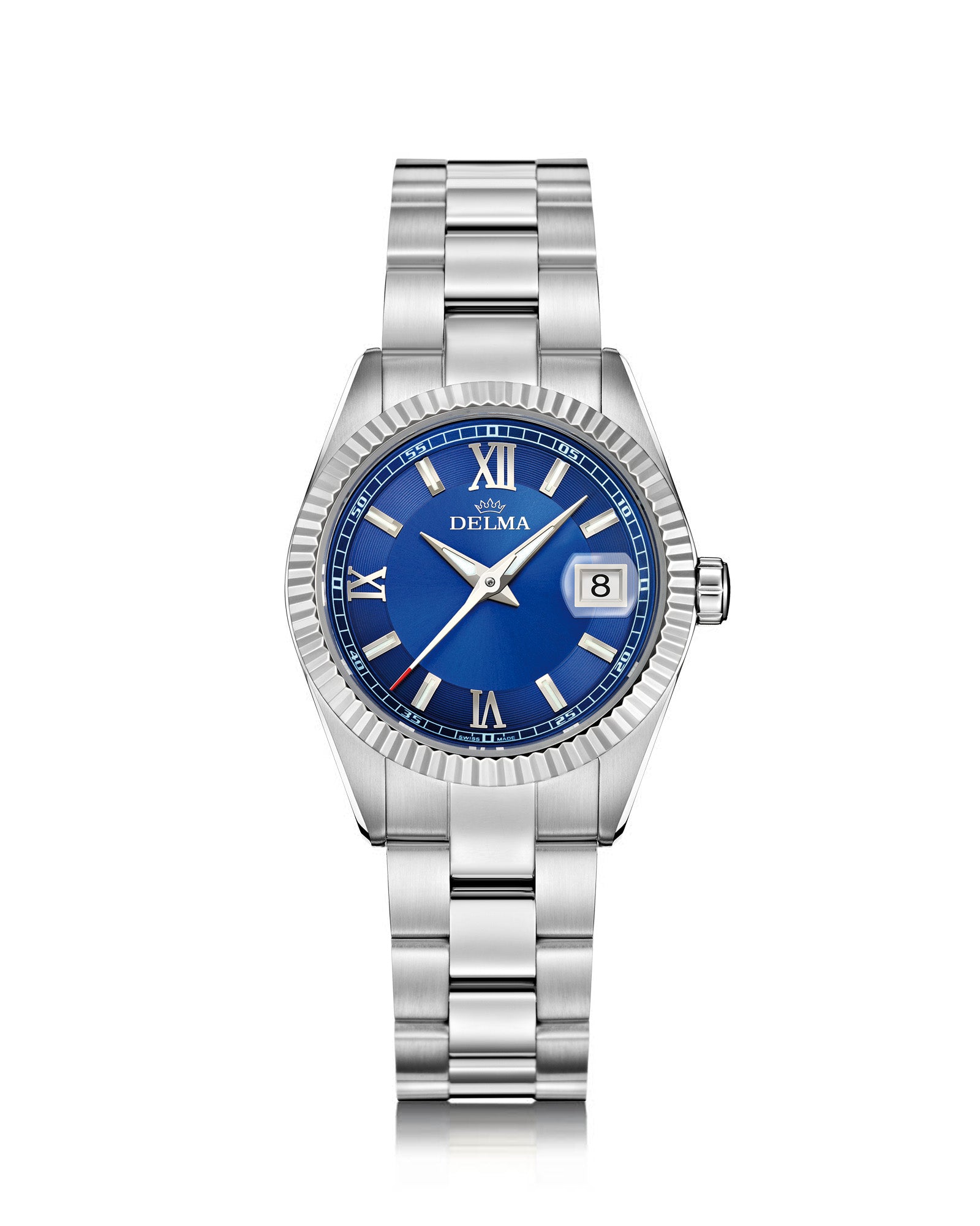 DELMA Sea Star stainless steel watch with blue dial