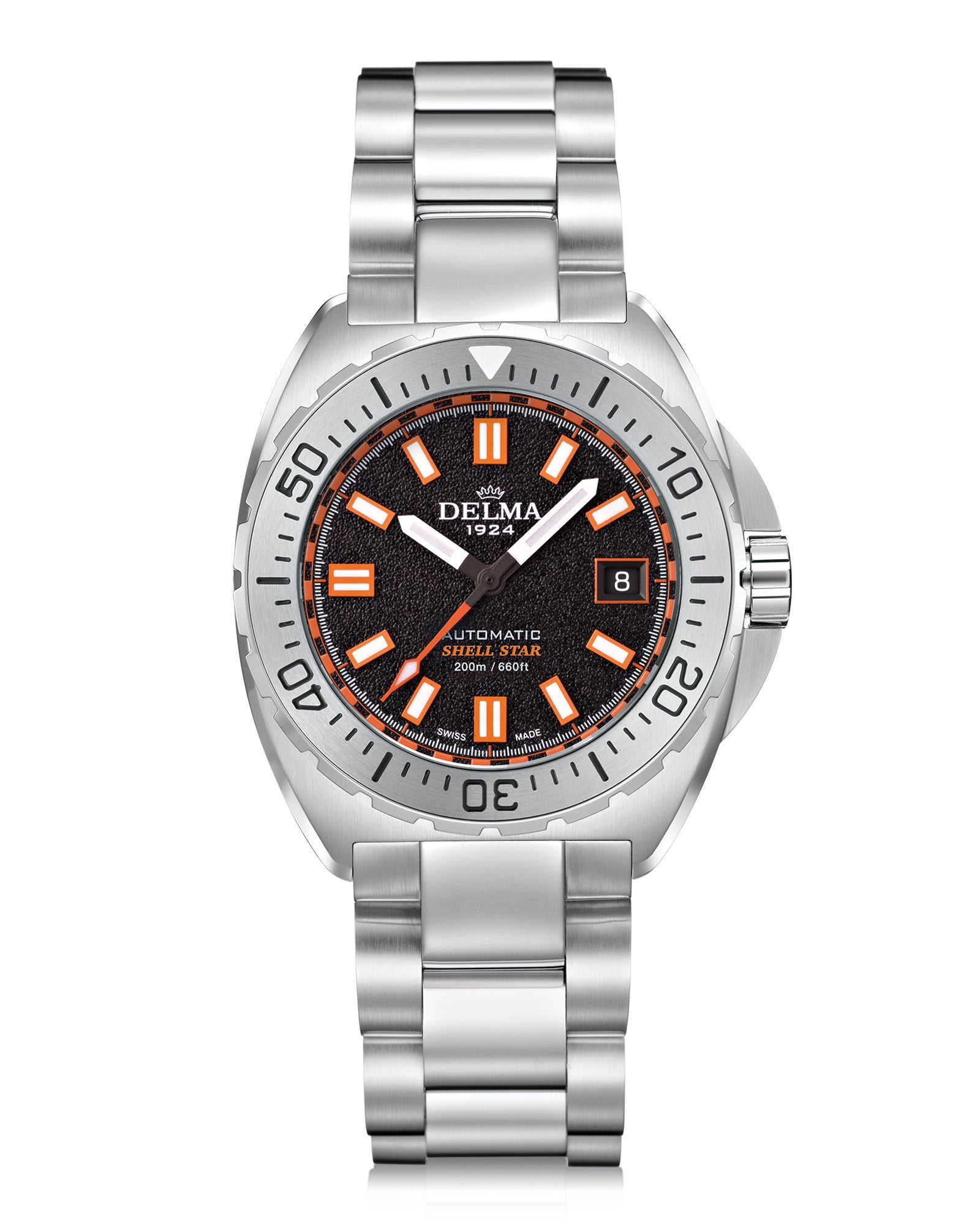 DELMA Shell Star 41 mm Automatic stainless steel watch with black dial