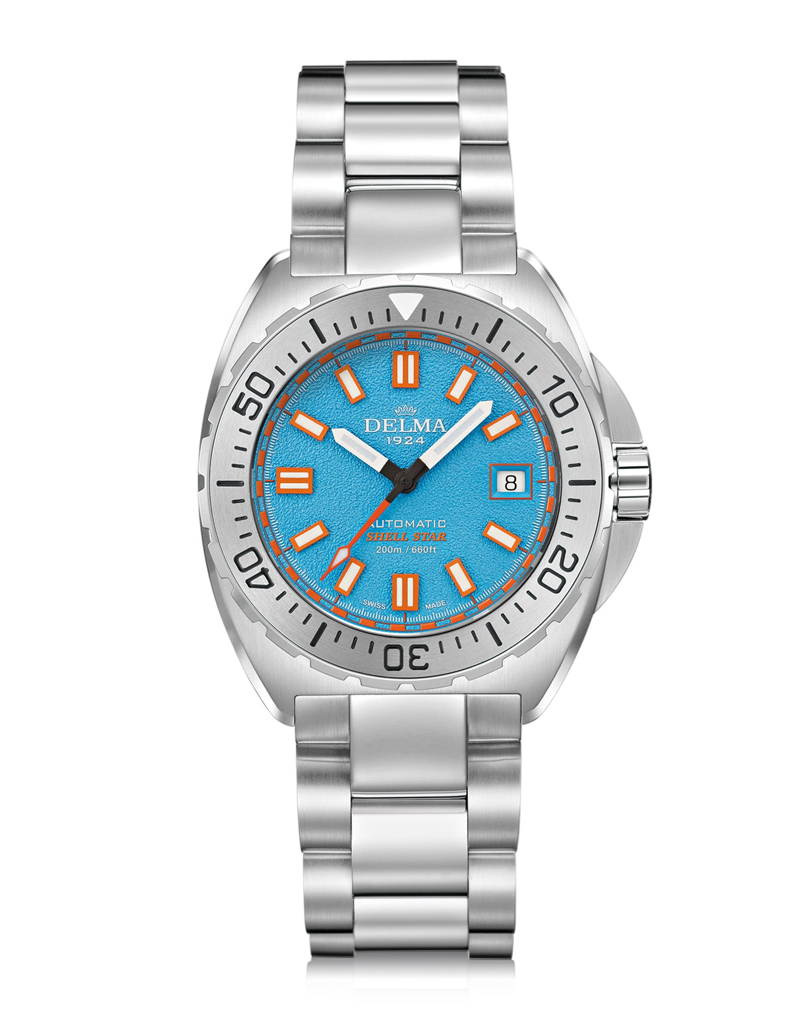 DELMA Shell Star 41 mm Automatic stainless steel watch with blue dial