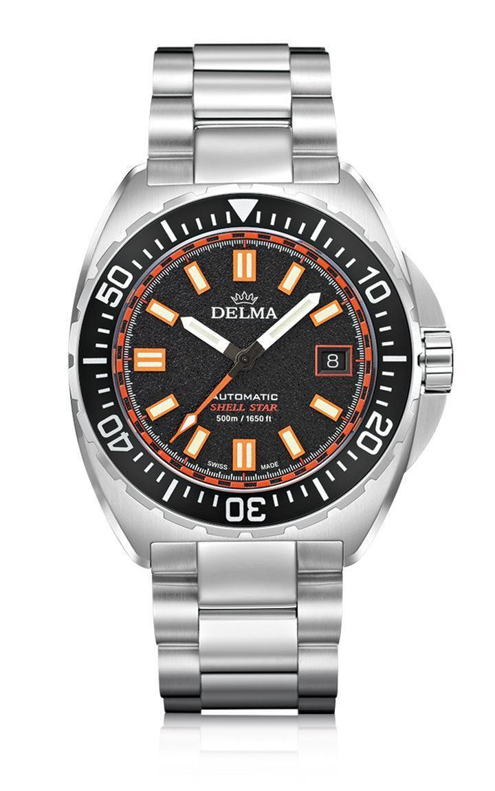 Deep Shell Watch DELMA Shell Star Titanium Black Dial Dive Watch 41mm – DELMA Watches