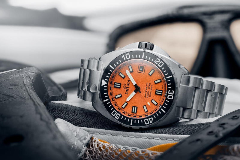 DELMA Shell Star Titanium Orange Dial Dive Watch 41mm DELMA Watches
