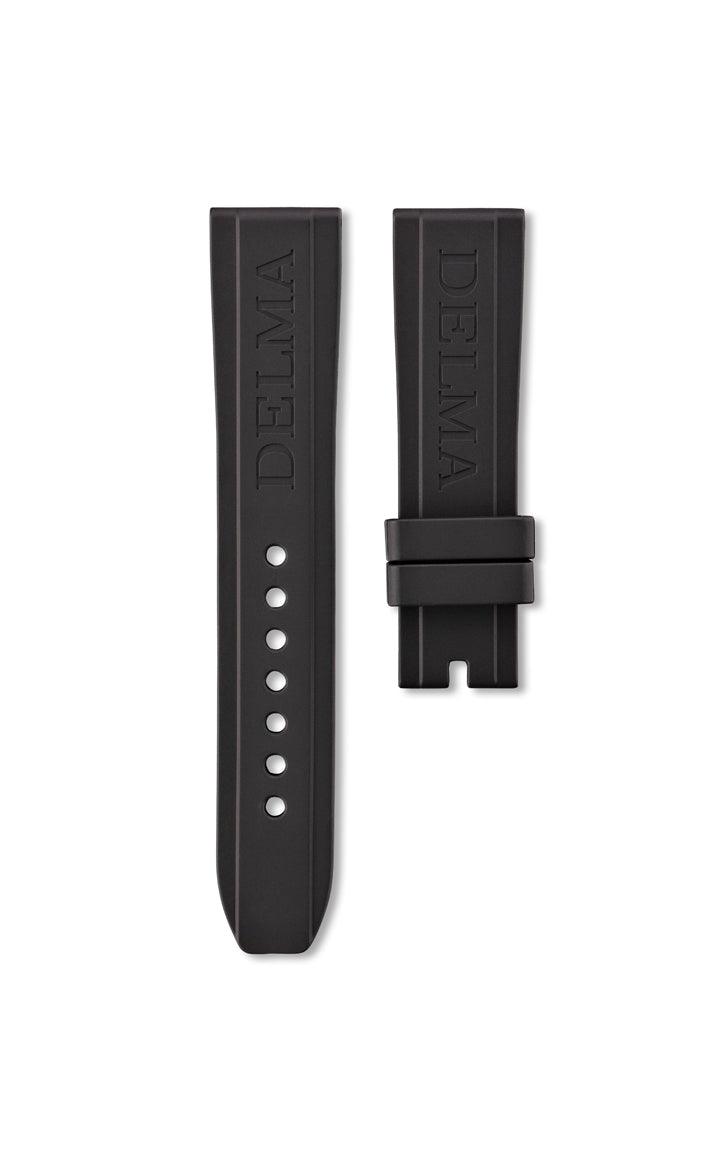 Black Rubber Strap 24mm - DELMA Watches